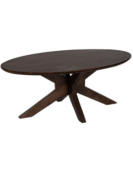 Table basse moderne Ovale en Bois de manguier Marron Zura - 1