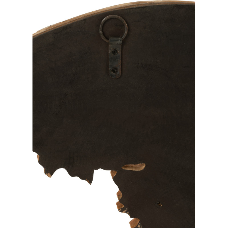 Déco Murale XXL Ronde Mappemonde Elara en Bois recyclé Marron 100 cm - 4