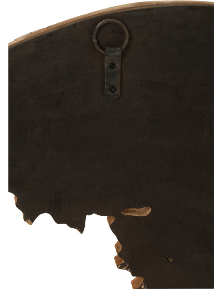 Déco Murale XXL Ronde Mappemonde Elara en Bois recyclé Marron 100 cm - 4