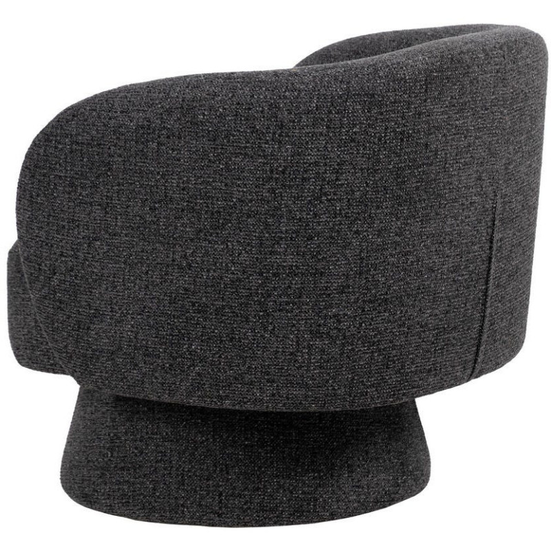 Grand Fauteuil de salon moderne rond Tissu Gris foncé Chiné Enrilo - 4