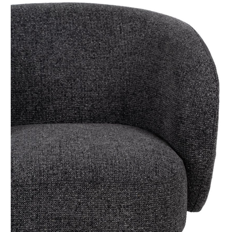 Grand Fauteuil de salon moderne rond Tissu Gris foncé Chiné Enrilo - 5