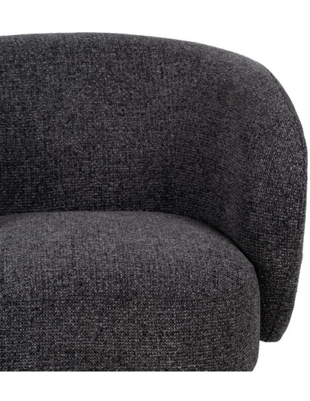Grand Fauteuil de salon moderne rond Tissu Gris foncé Chiné Enrilo - 5