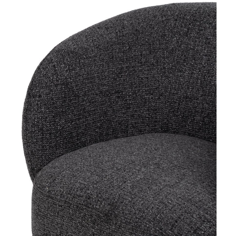 Grand Fauteuil de salon moderne rond Tissu Gris foncé Chiné Enrilo - 6