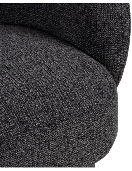 Grand Fauteuil de salon moderne rond Tissu Gris foncé Chiné Enrilo - 8