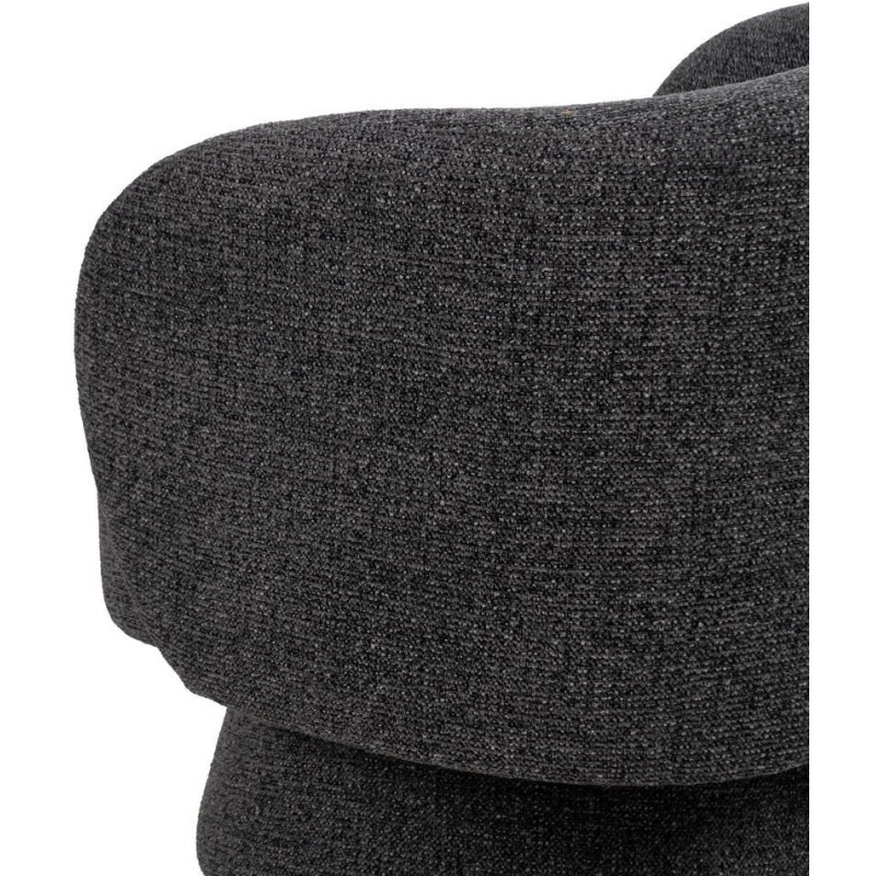 Grand Fauteuil de salon moderne rond Tissu Gris foncé Chiné Enrilo - 9