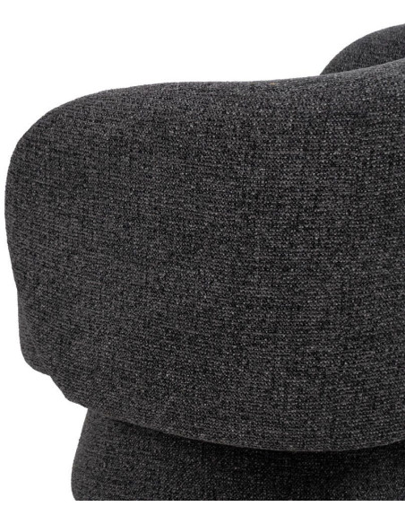 Grand Fauteuil de salon moderne rond Tissu Gris foncé Chiné Enrilo - 9