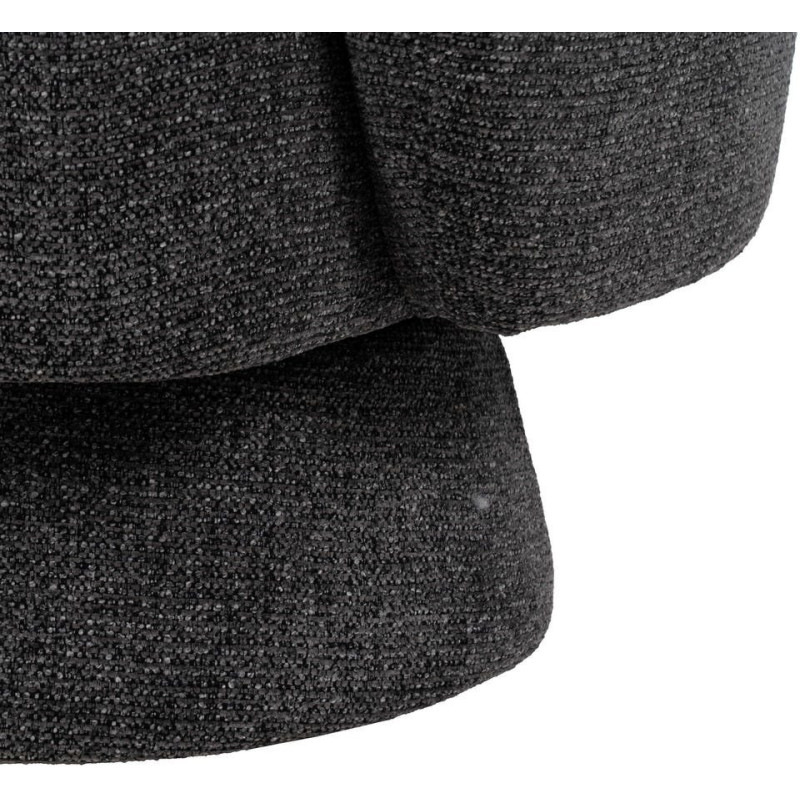 Grand Fauteuil de salon moderne rond Tissu Gris foncé Chiné Enrilo - 11