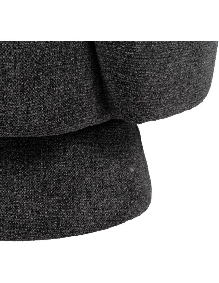Grand Fauteuil de salon moderne rond Tissu Gris foncé Chiné Enrilo - 11
