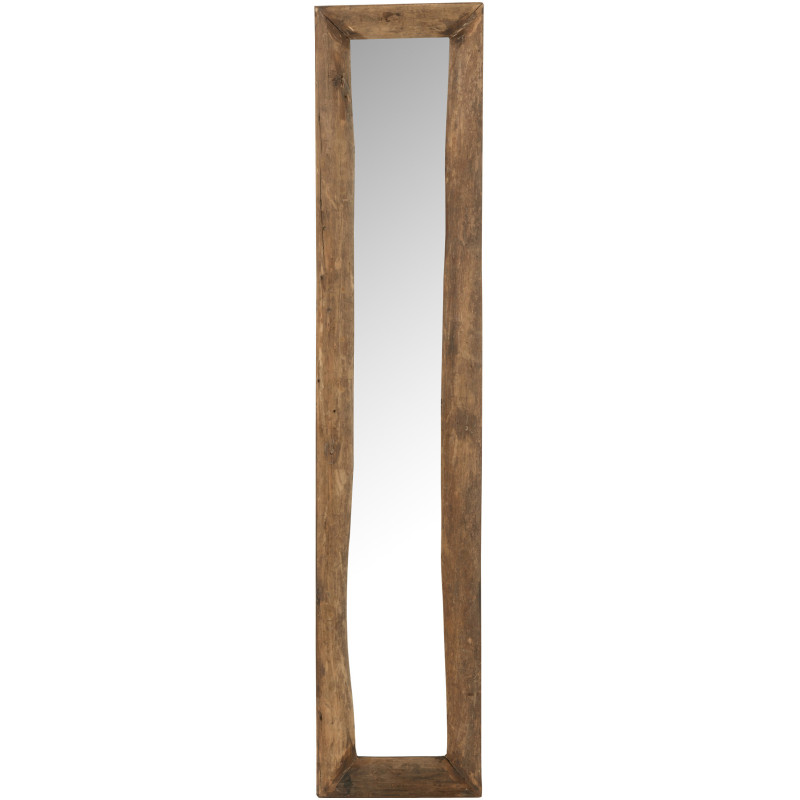 Miroir Mural Rectangulaire XL Hector en Bois recyclé Marron - 1