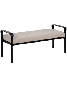 Banc d’entrée beige tissu métal noir 121 cm Avila Ixia - 1