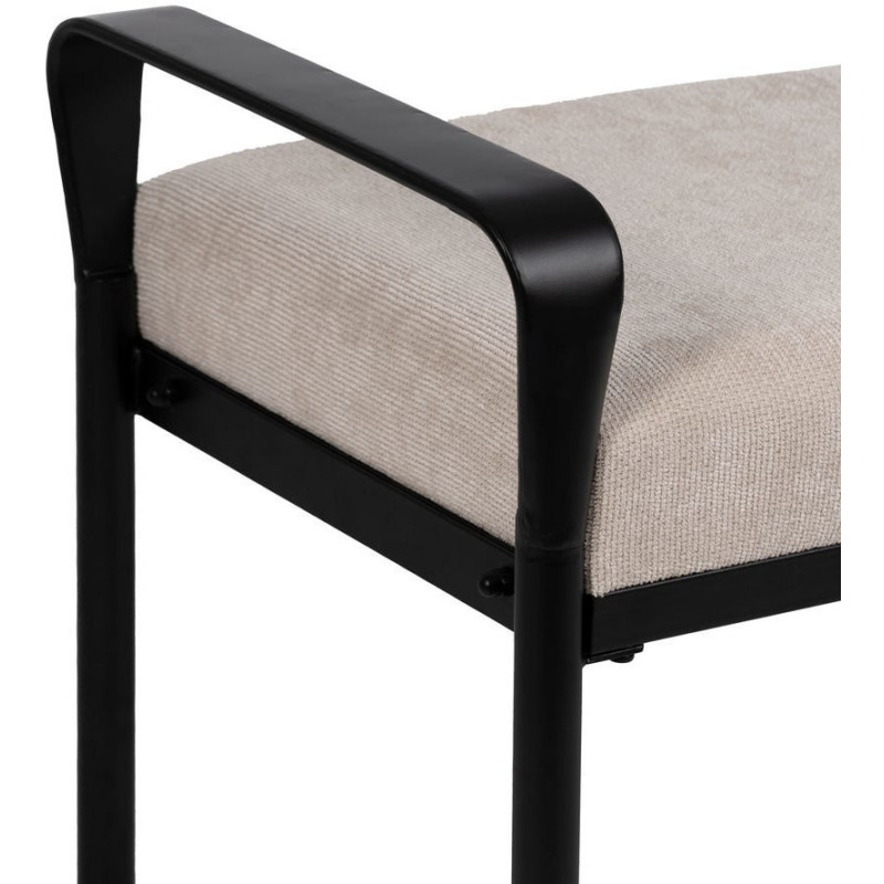 Banc d’entrée beige tissu métal noir 121 cm Avila Ixia - 3