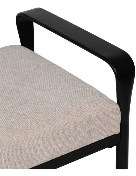 Banc d’entrée beige tissu métal noir 121 cm Avila Ixia - 4