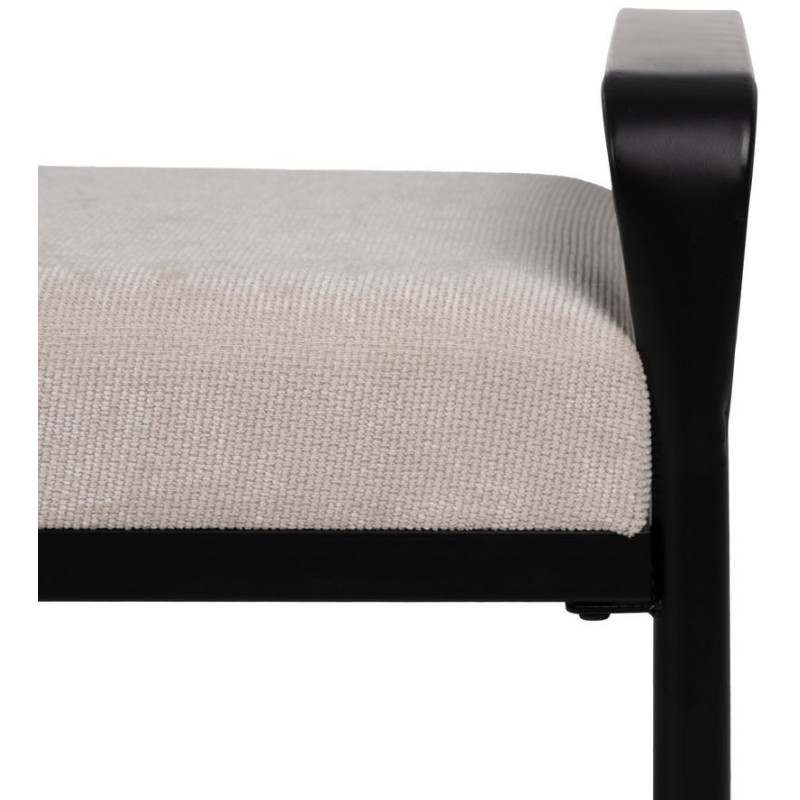 Banc d’entrée beige tissu métal noir 121 cm Avila Ixia - 6