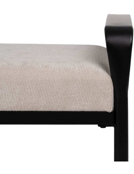 Banc d’entrée beige tissu métal noir 121 cm Avila Ixia - 6