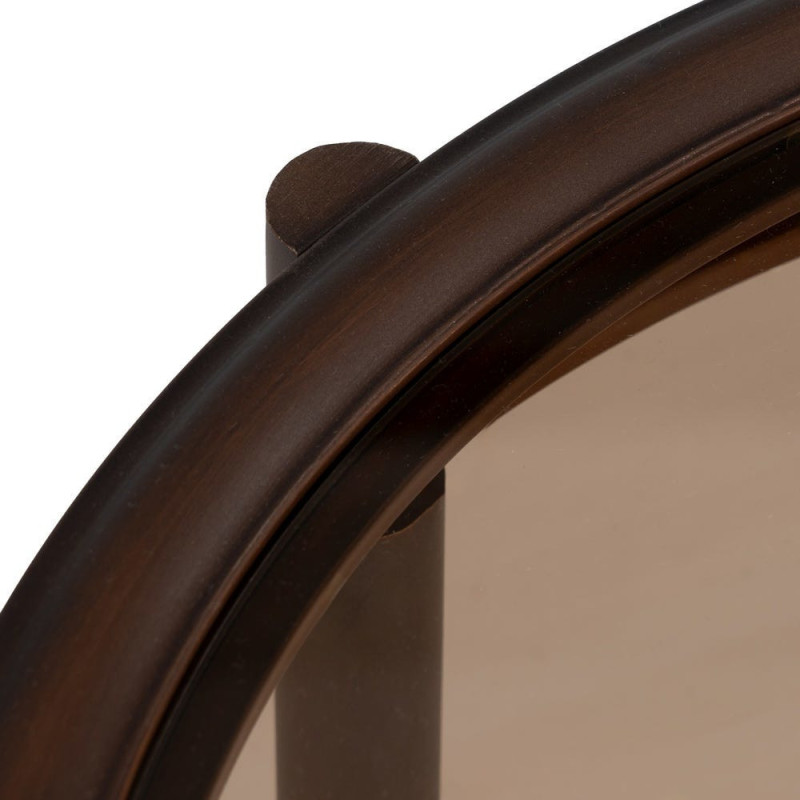 Table basse moderne Ronde en Métal Marron Verre Transparent Ares - 4