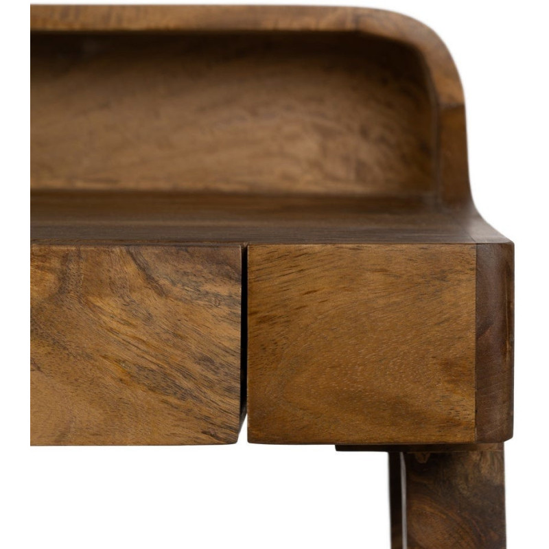 Bureau moderne chic 2 tiroirs 2 niches 1 étagère en Bois de manguier Naturel Botoa - 5