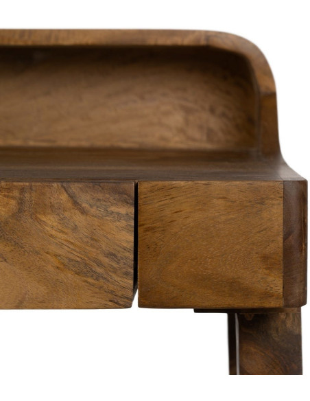 Bureau moderne chic 2 tiroirs 2 niches 1 étagère en Bois de manguier Naturel Botoa - 5