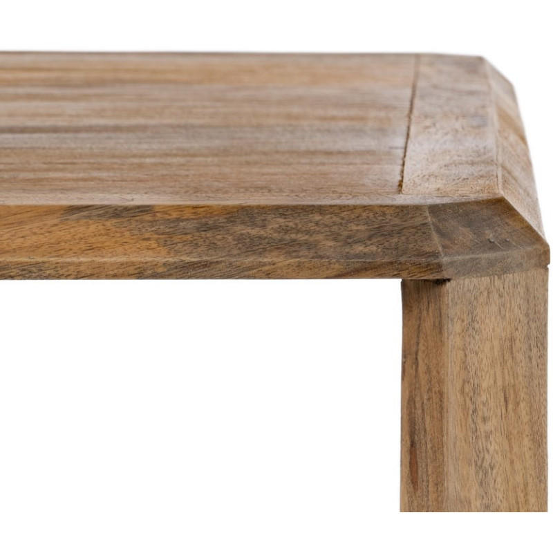 Grande Table basse moderne Rectangulaire 1 étagère en Bois de manguier Marron clair Valga - 5