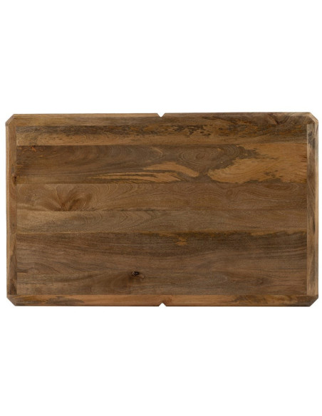 Grande Table basse moderne Rectangulaire 1 étagère en Bois de manguier Marron clair Valga - 8