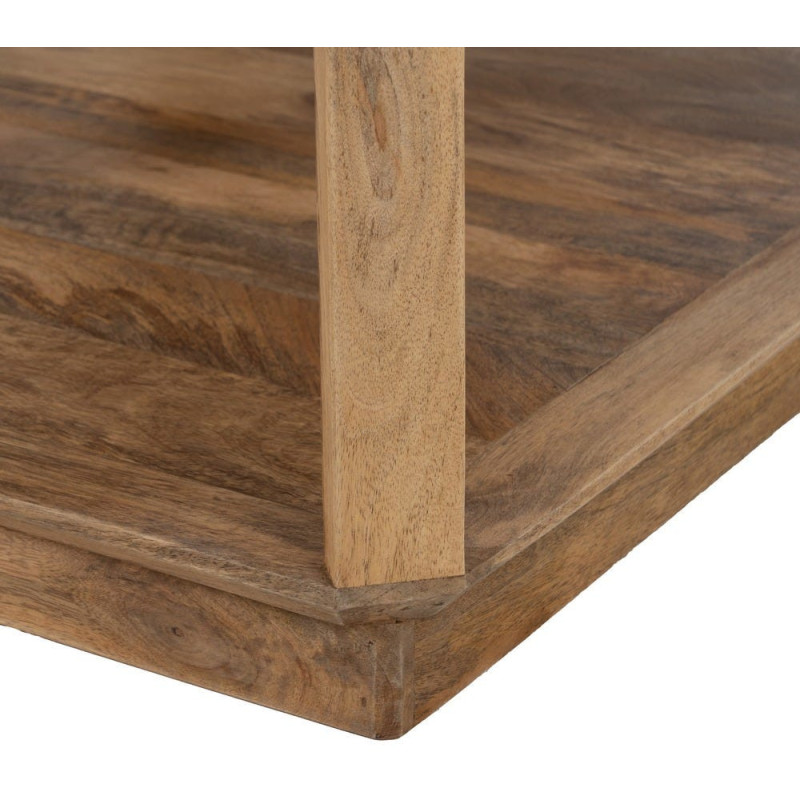 Grande Table basse moderne Rectangulaire 1 étagère en Bois de manguier Marron clair Valga - 9