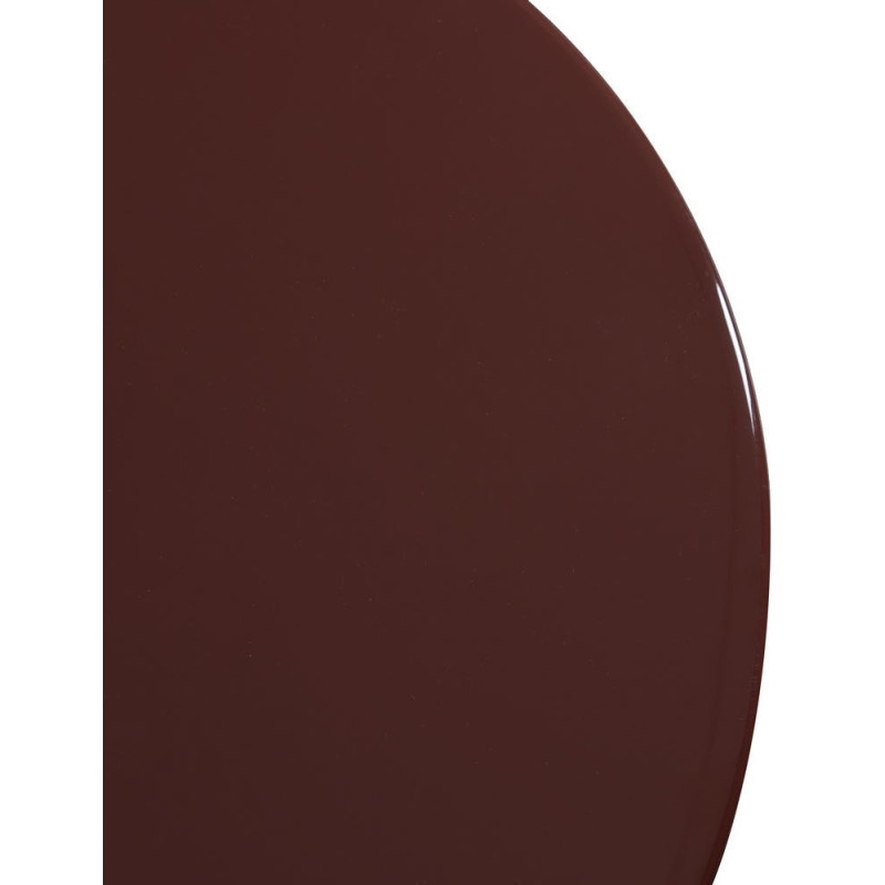Console d'entrée moderne Ovale en Bois MDF Rouge grenat Laqué Amai - 4