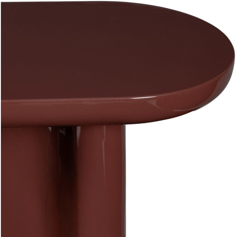 Console d'entrée moderne Ovale en Bois MDF Rouge grenat Laqué Amai - 5