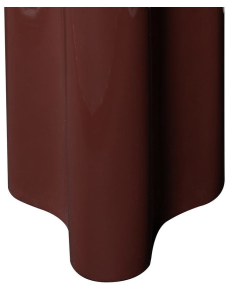 Console d'entrée moderne Ovale en Bois MDF Rouge grenat Laqué Amai - 6