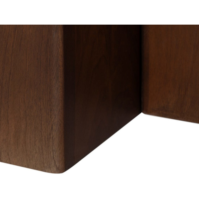 Sellette haute moderne Carré en Bois de manguier Marron Senes (Lot de 3) - 7