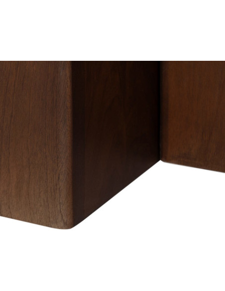 Sellette haute moderne Carré en Bois de manguier Marron Senes (Lot de 3) - 7