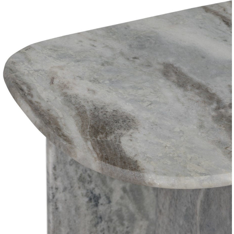 Grande Console moderne chic Organique en Marbre Gris Izna - 3