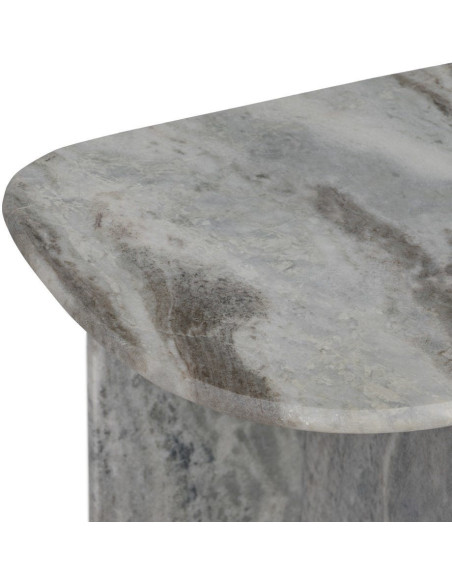 Grande Console moderne chic Organique en Marbre Gris Izna - 3