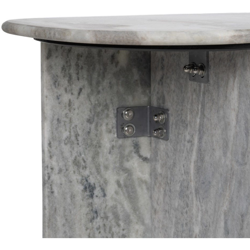 Grande Console moderne chic Organique en Marbre Gris Izna - 4