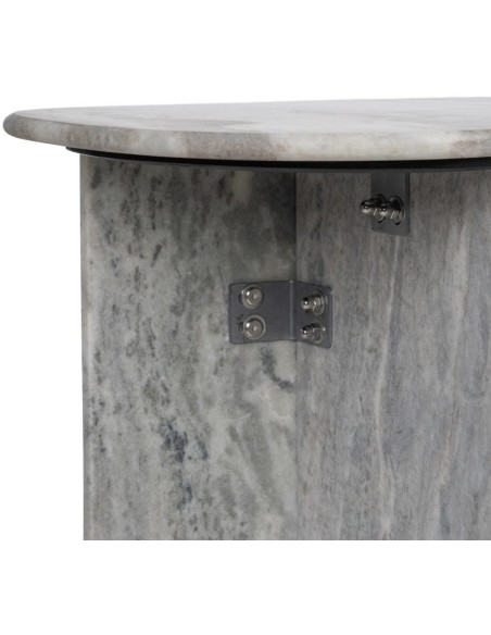 Grande Console moderne chic Organique en Marbre Gris Izna - 4