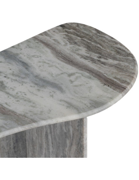 Grande Console moderne chic Organique en Marbre Gris Izna - 5