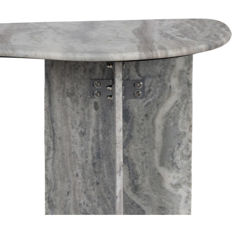Grande Console moderne chic Organique en Marbre Gris Izna - 6