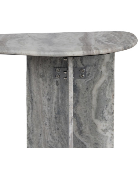 Grande Console moderne chic Organique en Marbre Gris Izna - 6