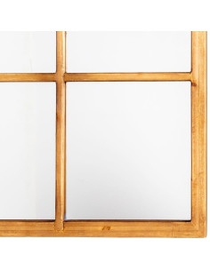 Grand Miroir mural Fenêtre Rectangulaire 90x120 en Bois de sapin Naturel Halmira - 2