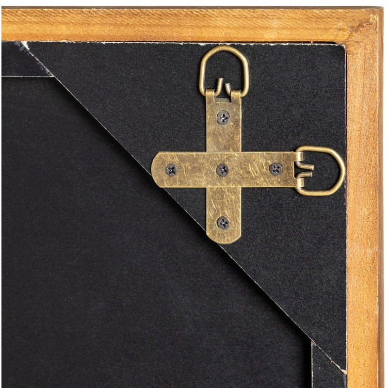 Grand Miroir mural Fenêtre Rectangulaire 90x120 en Bois de sapin Naturel Halmira - 3