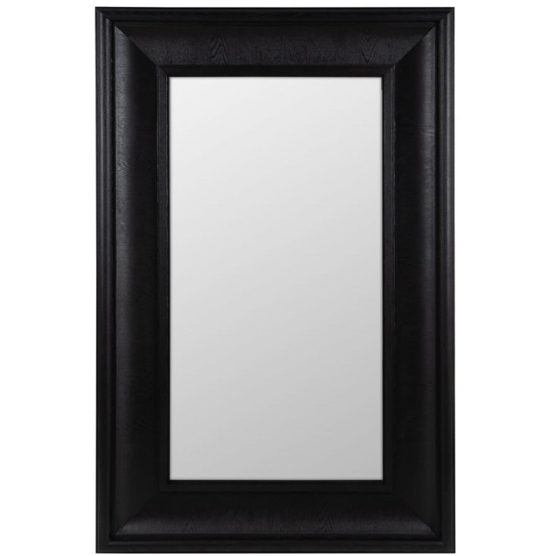 Grand Miroir mural XXL Rectangulaire 125x201 en Bois de frêne Noir Bois MDF Syora - 3