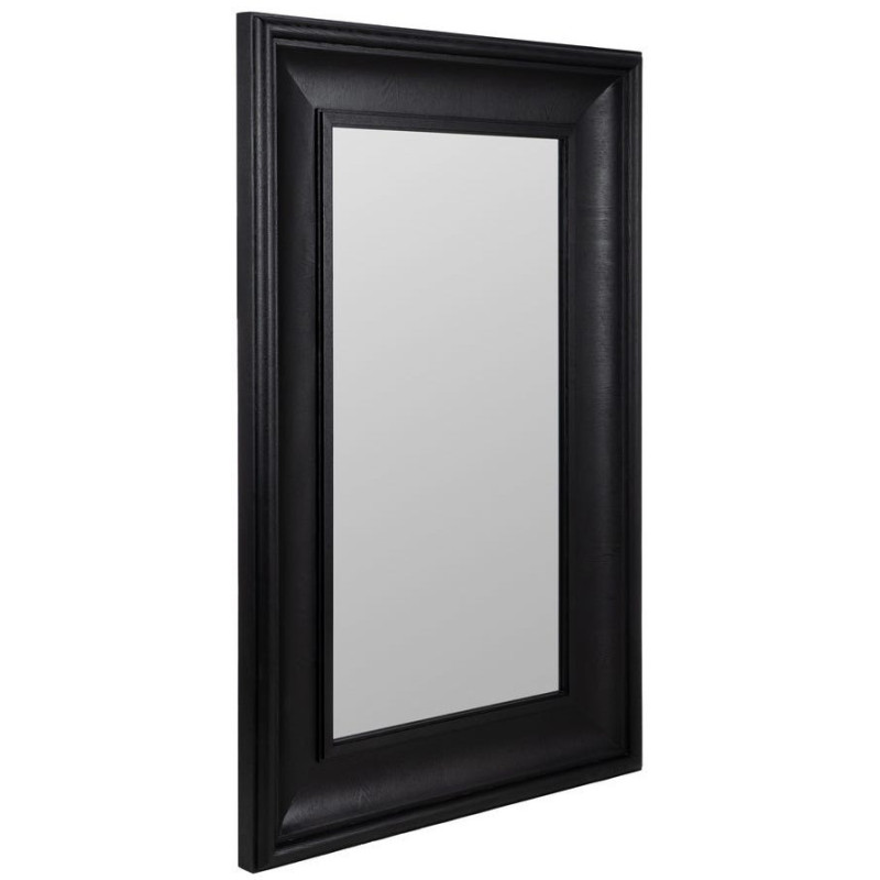 Grand Miroir mural XXL Rectangulaire 125x201 en Bois de frêne Noir Bois MDF Syora - 1