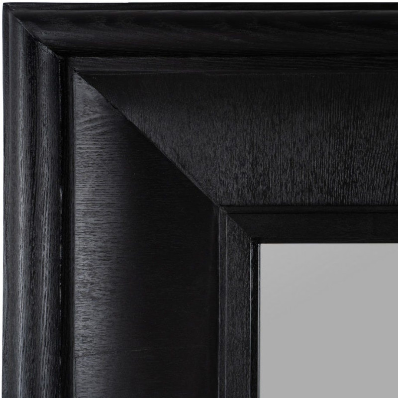 Grand Miroir mural XXL Rectangulaire 125x201 en Bois de frêne Noir Bois MDF Syora - 5