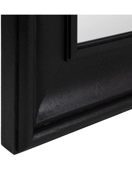 Grand Miroir mural XXL Rectangulaire 125x201 en Bois de frêne Noir Bois MDF Syora - 7