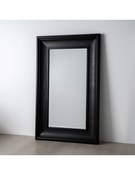 Grand Miroir mural XXL Rectangulaire 125x201 en Bois de frêne Noir Bois MDF Syora - 9
