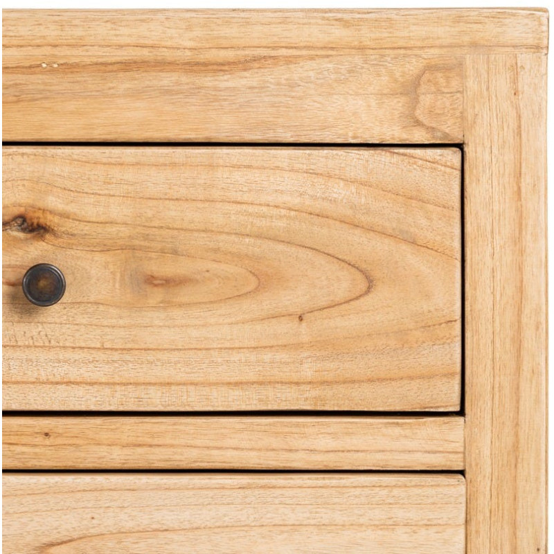 Meuble télé rustique chic 4 tiroirs 2 niches en Bois de mindi Naturel Vera - 5