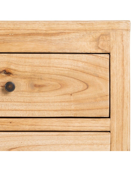 Meuble télé rustique chic 4 tiroirs 2 niches en Bois de mindi Naturel Vera - 5