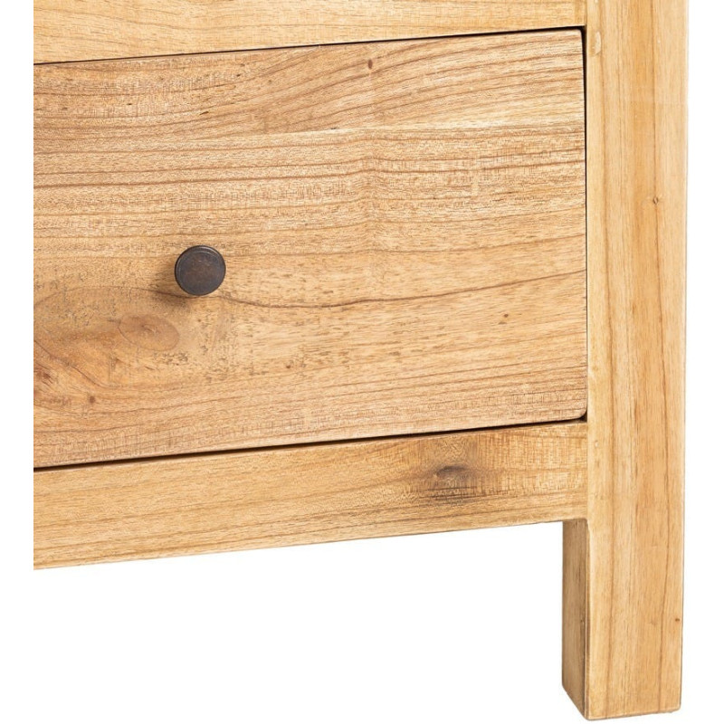 Meuble télé rustique chic 4 tiroirs 2 niches en Bois de mindi Naturel Vera - 7