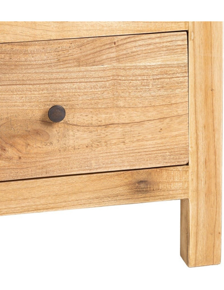 Meuble télé rustique chic 4 tiroirs 2 niches en Bois de mindi Naturel Vera - 7