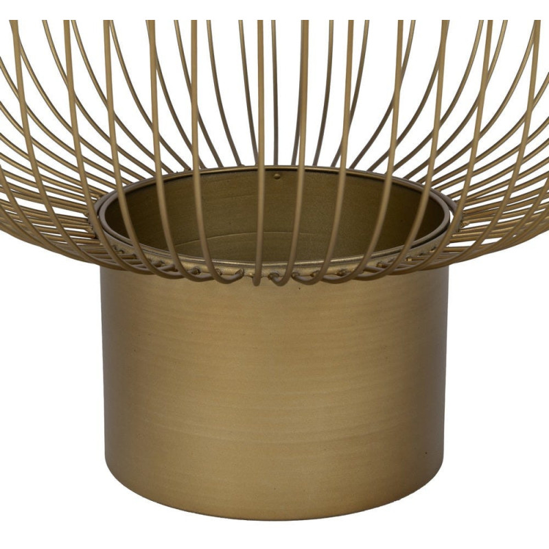 Table basse moderne chic Ronde en Métal Doré Verre Transparent Lueza (Lot de 2) - 8