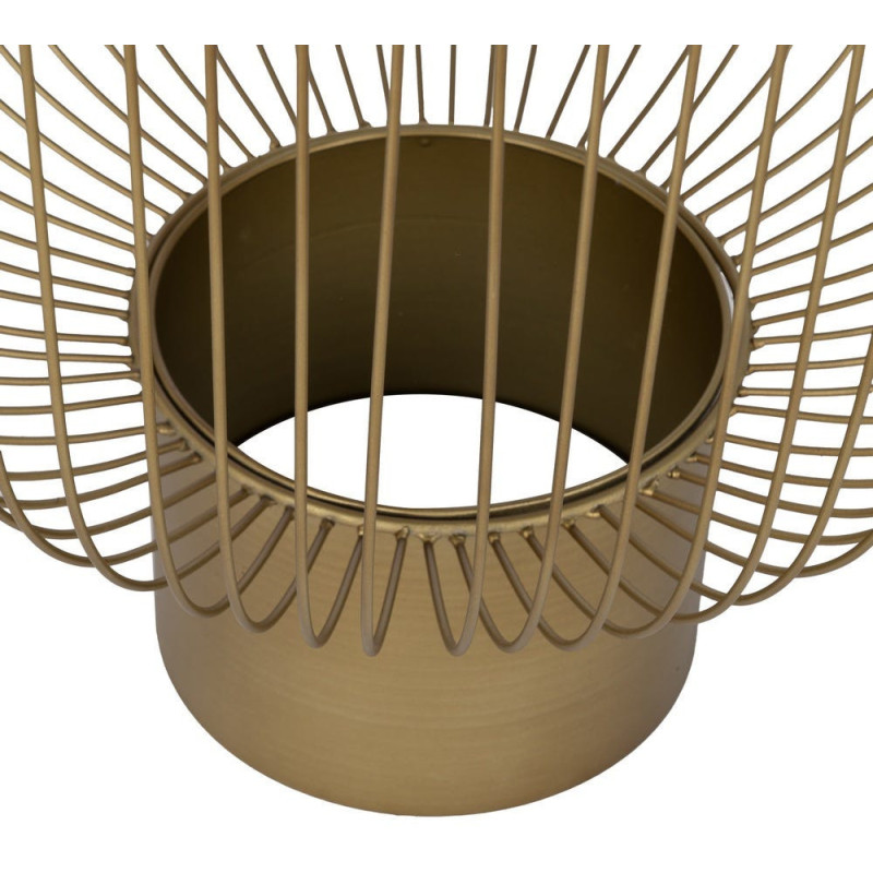 Table basse moderne chic Ronde en Métal Doré Verre Transparent Lueza (Lot de 2) - 9