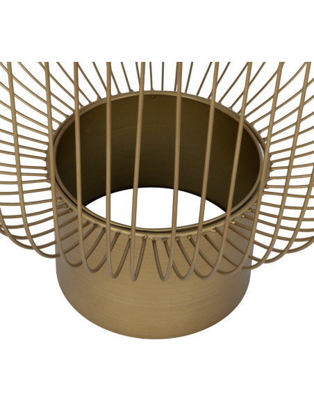 Table basse moderne chic Ronde en Métal Doré Verre Transparent Lueza (Lot de 2) - 9